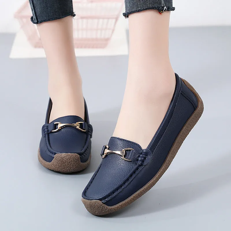 Comelyy Flat Fashion Comfortable Shoes  Leather Breathable Casual Loafers
