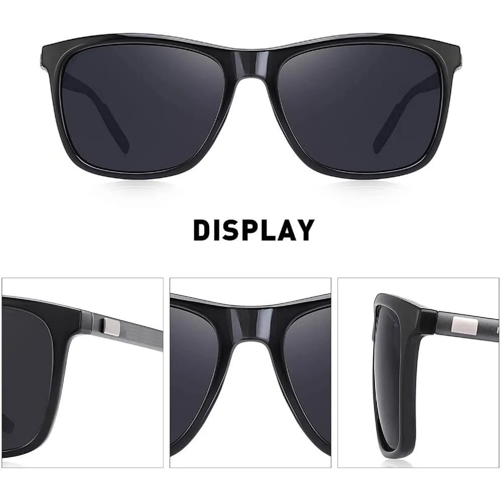Polarized Aluminum Sunglasses Vintage Square Frame Sun Glasses For Men/Women - Hershey