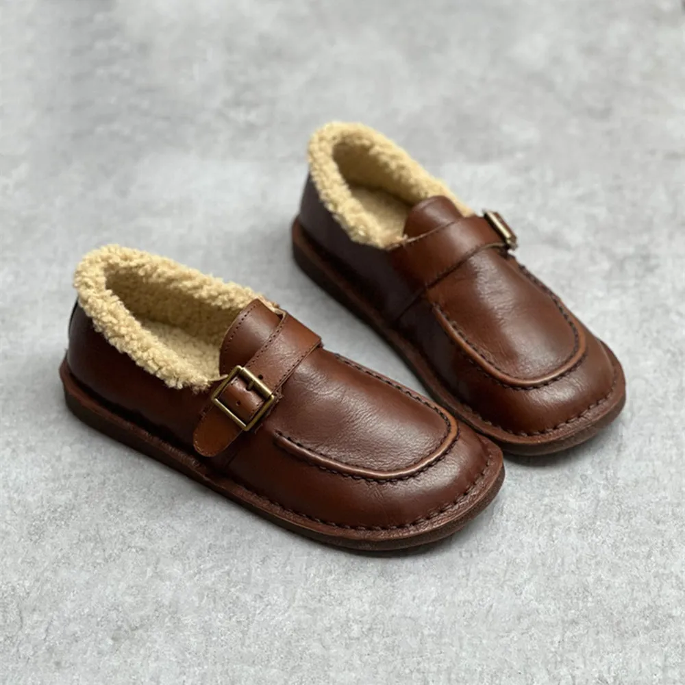 Retro Comfortable Fleece Loafers for Women